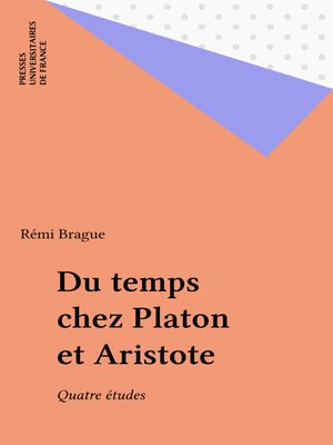 cover image of Du temps chez Platon et Aristote